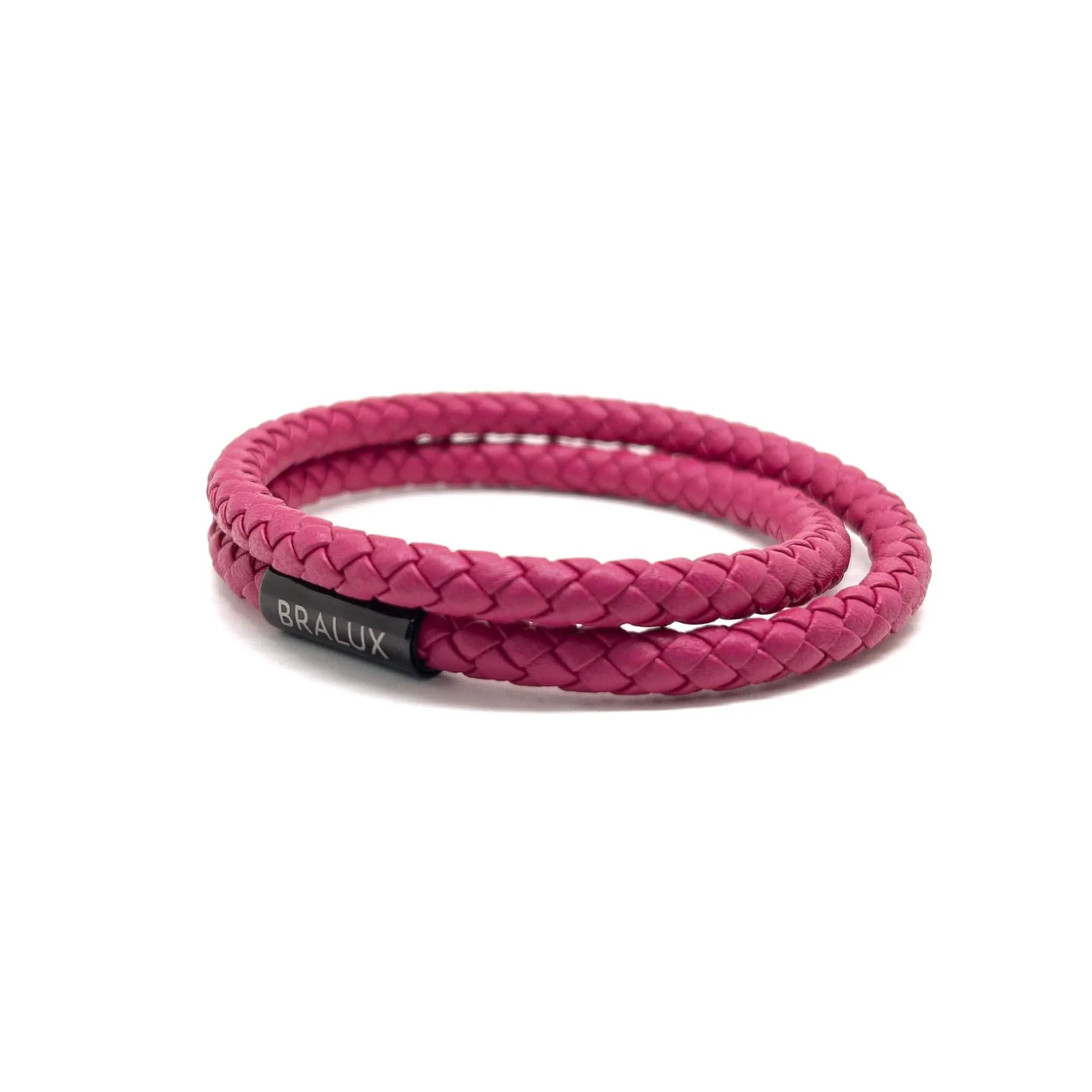The Duo Dark Fuchsia Leather Bracelet