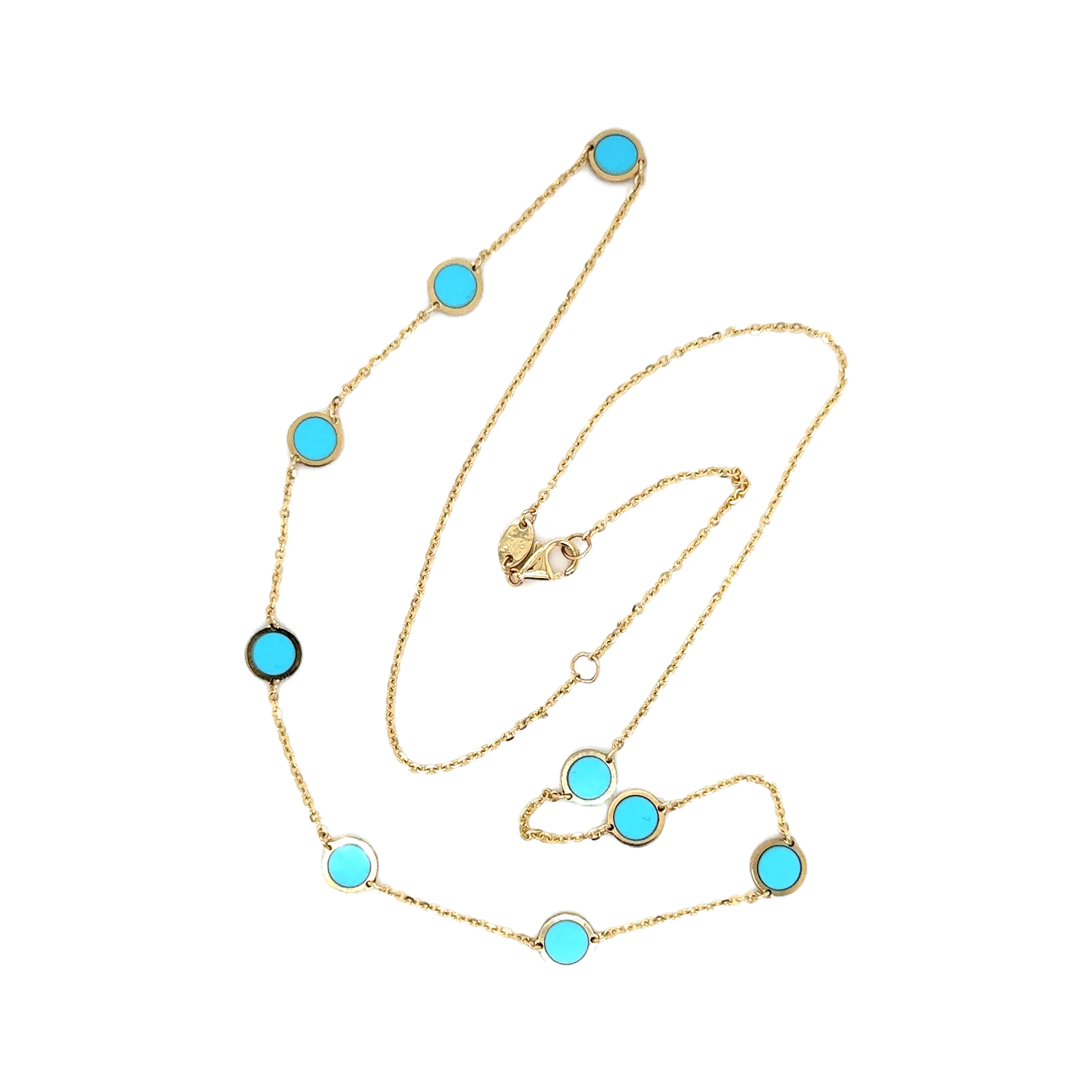 Turquoise Disk Station Necklace