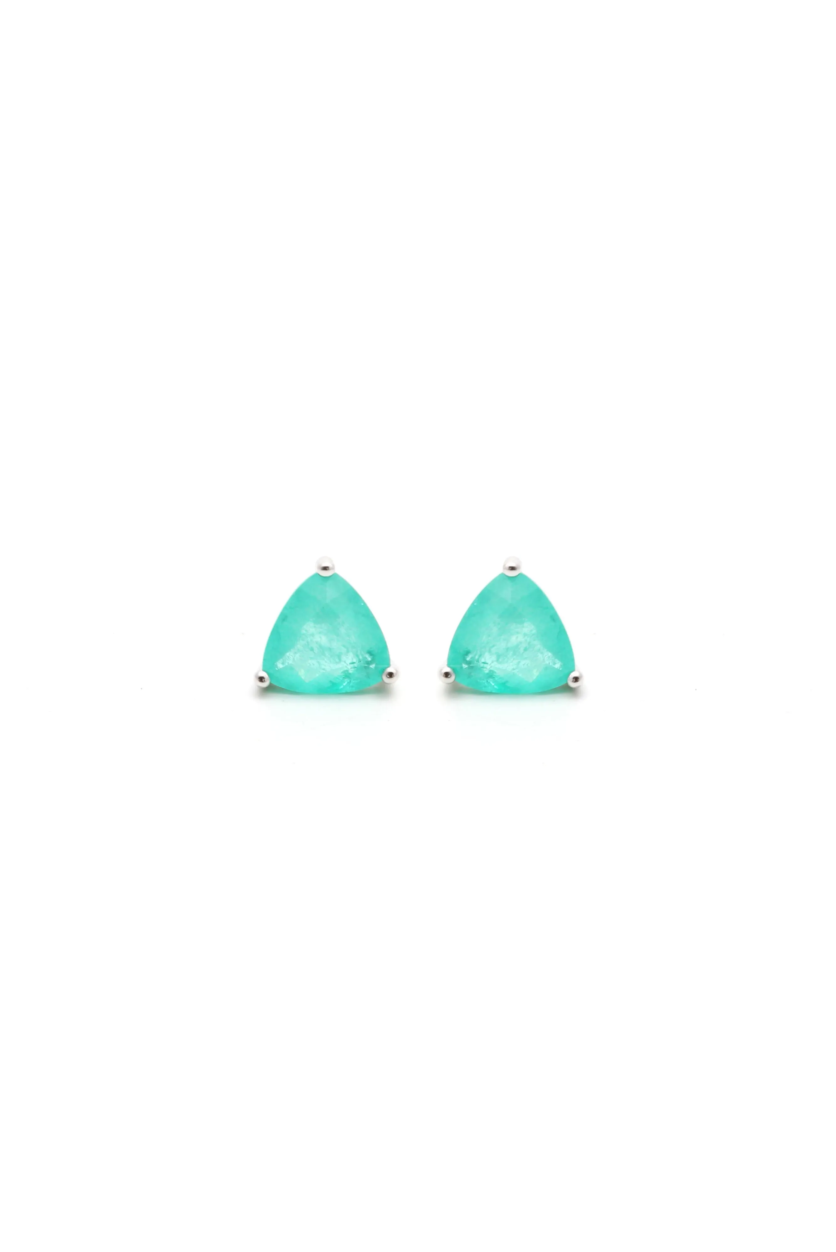 Turquoise Triangle Silver Earrings