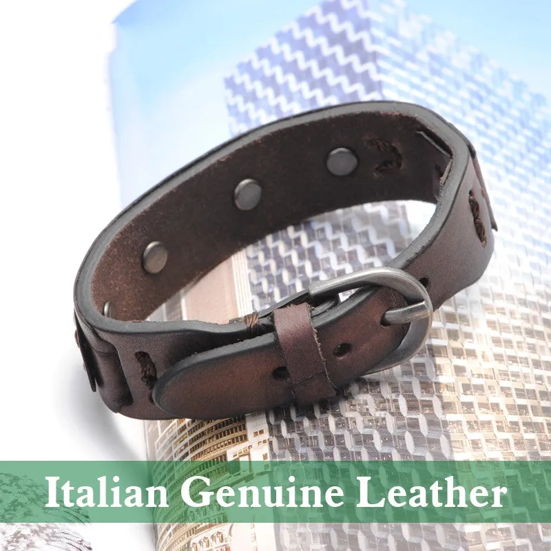 Vintage Bracelet Charm Italian Genuine Leather Bracelets Men Bracelets For Women Best Friends Jewelry