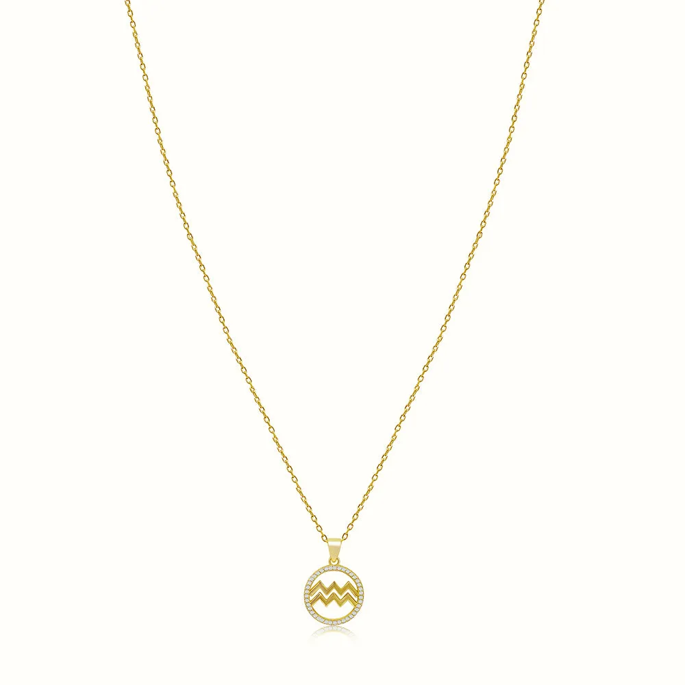 Women's Vermeil Diamond Zodiac Neclace Pendant