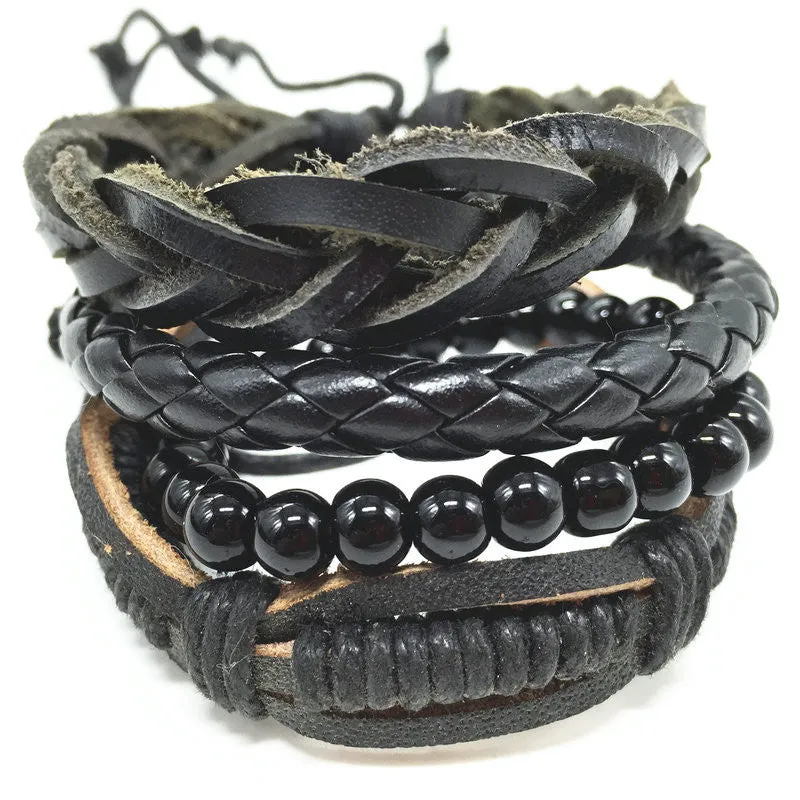 Wrap Leather Bracelets 4pcs 1