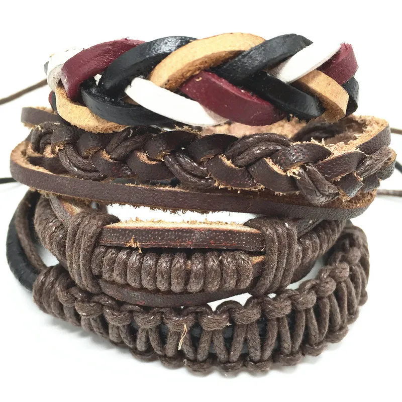 Wrap Leather Bracelets 4pcs 1